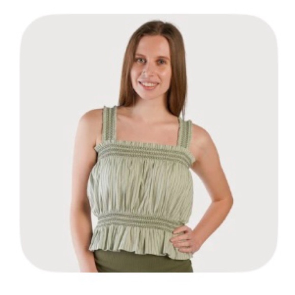 Kate Quinn Winnie Tank Organic Cotton – Green Pinstripe, XS (NWT)